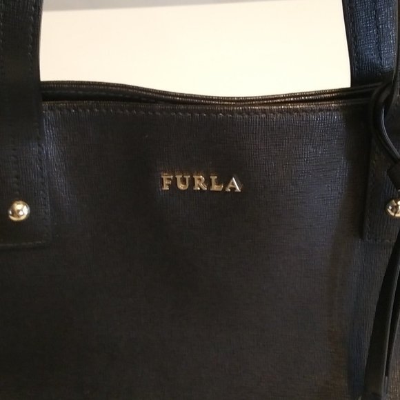 Furla Black Saffiano Leather Shoulder Bag - Picture 10 of 13